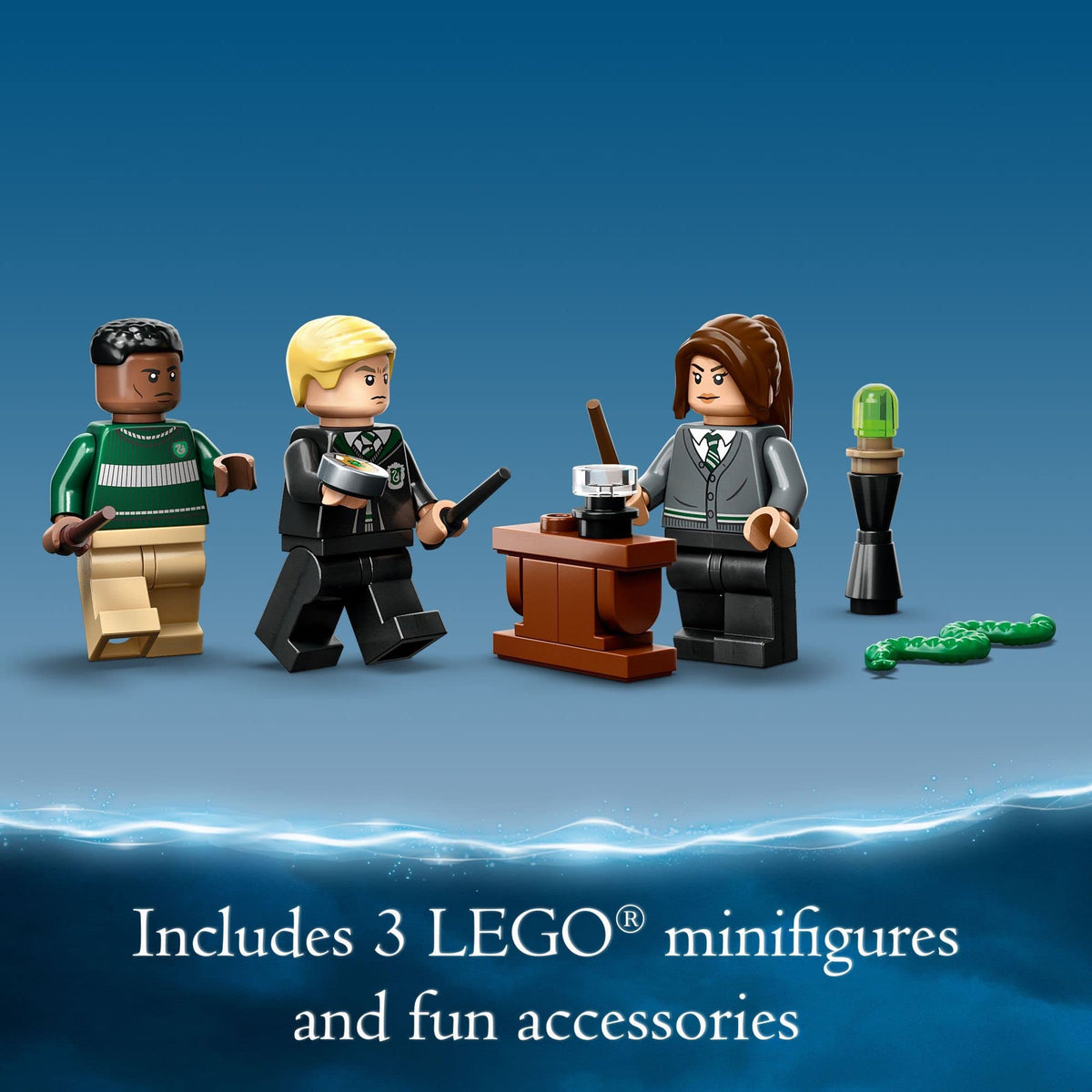 LEGO Slytherin banner wall art with hanger for quick decoration and display
