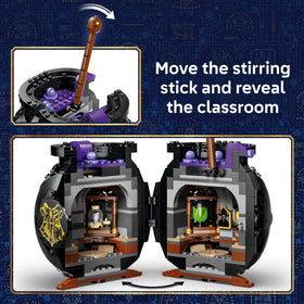 LEGO Harry Potter Snape and Hermione minifigures ready for Hogwarts potion class.