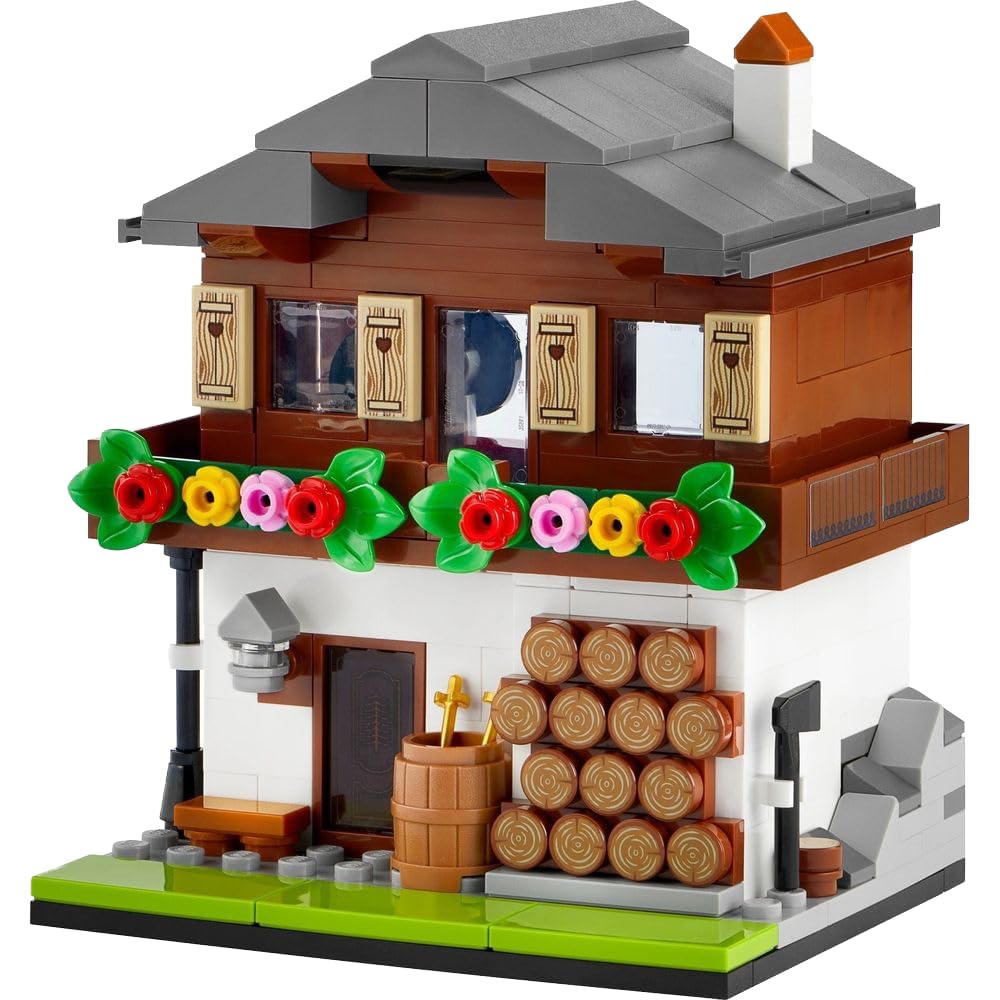 LEGO 40594 Swiss interior details provide cozy display and storytelling opportunities.