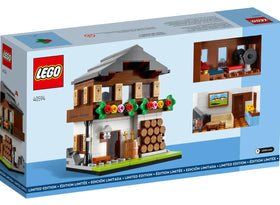 LEGO Houses of the World 3 Swiss roof and windows, playful color schemes for display.