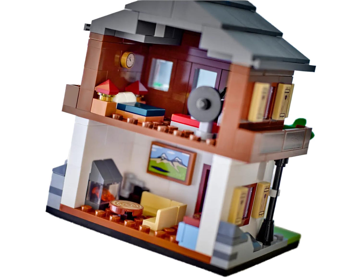 LEGO Swiss rooftop detail and color palette close-up to inspire display.