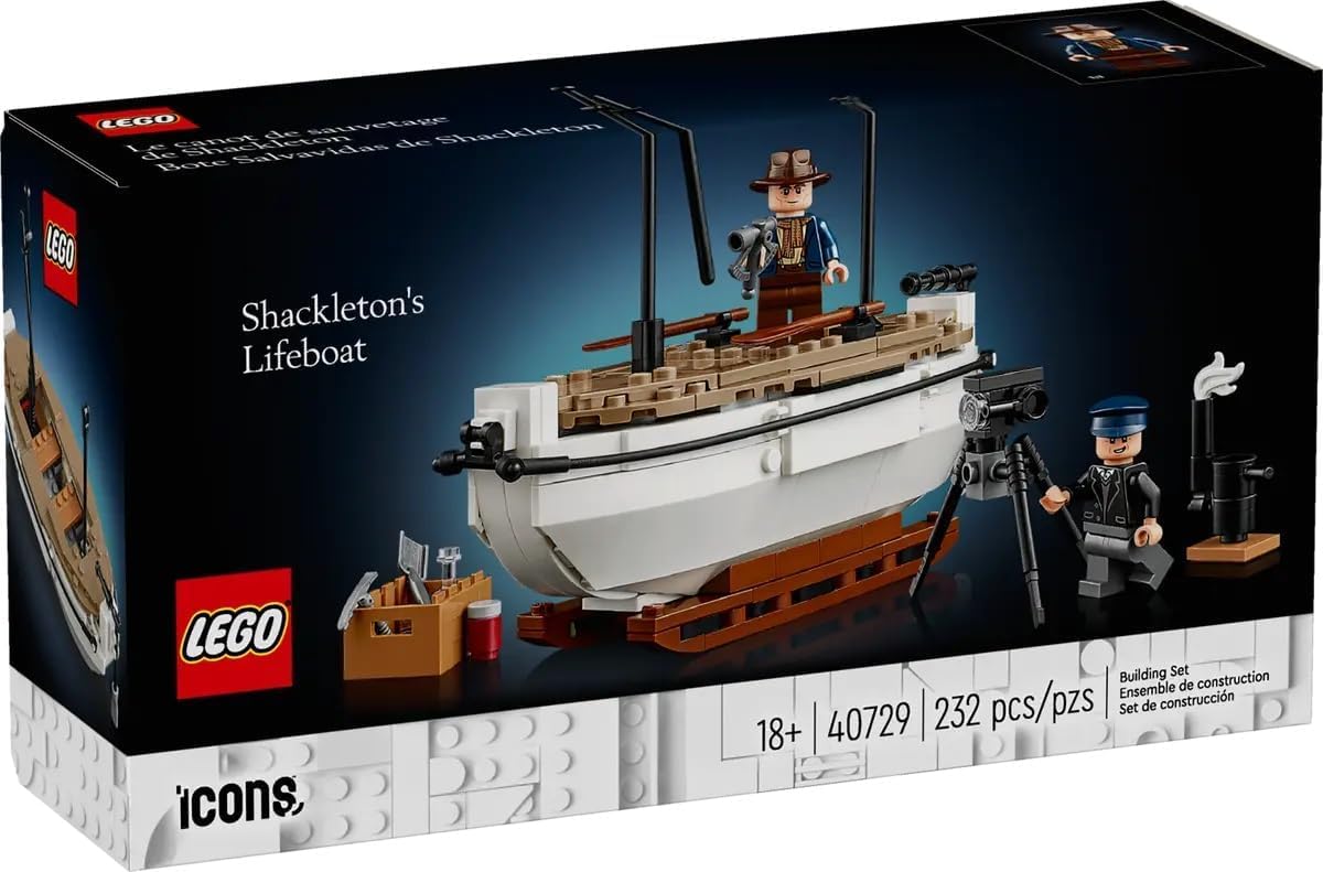 LEGO Icons Shackleton’s Lifeboat top view highlights interior detail for immersive building