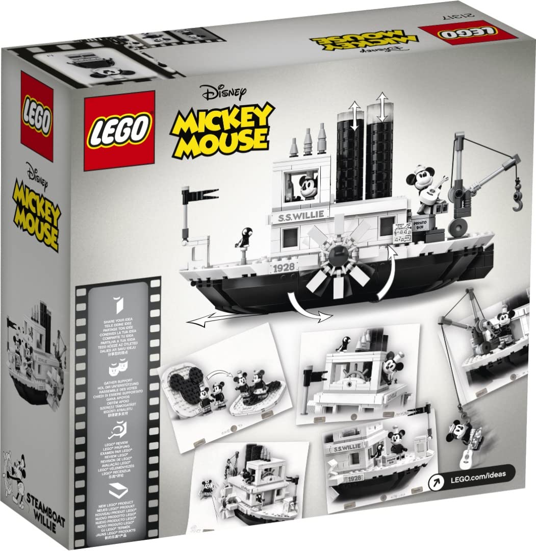 LEGO Ideas 21317 Steamboat Willie bridge details for nostalgic display.