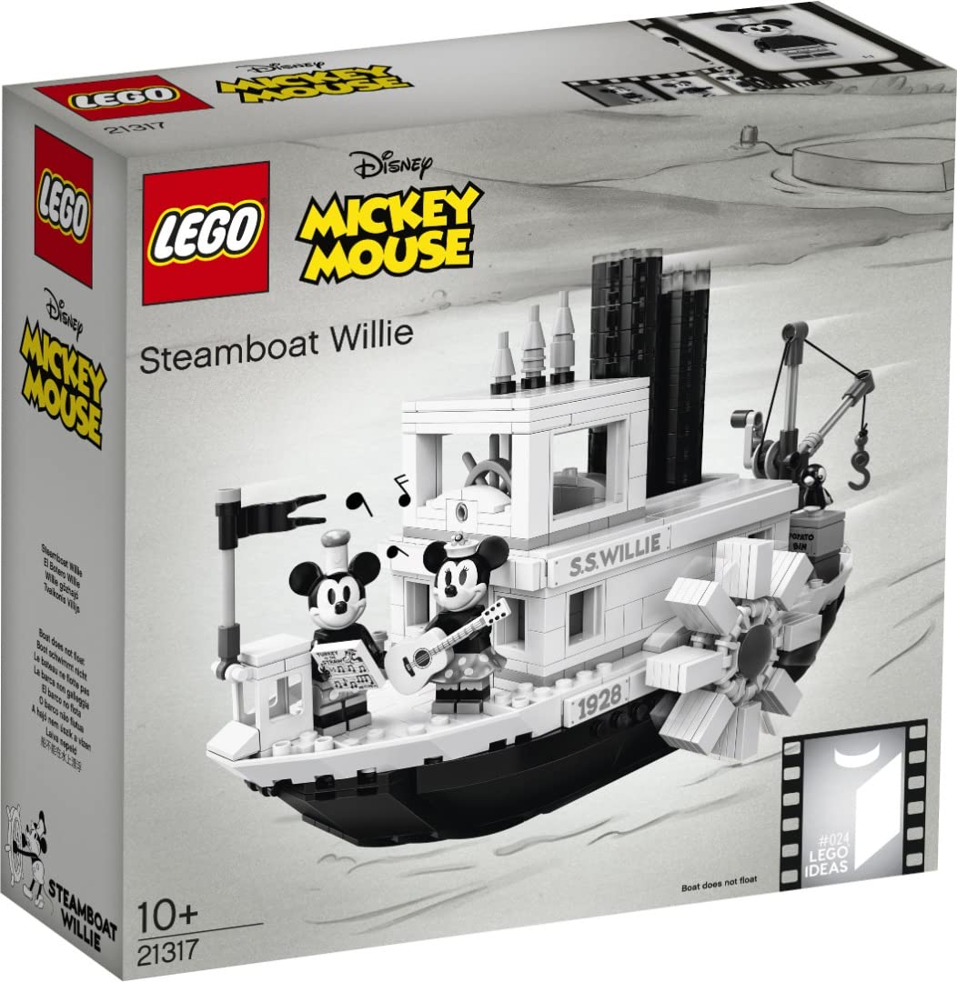 LEGO Ideas 21317 Steamboat Willie exterior view for display and storytelling.