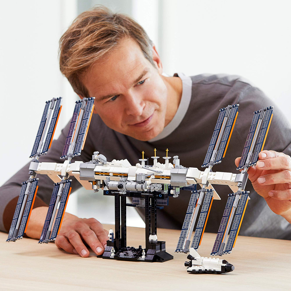 LEGO Ideas 21321 ISS side view highlighting authentic detailing for fans.