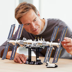LEGO Ideas 21321 ISS side view highlighting authentic detailing for fans.