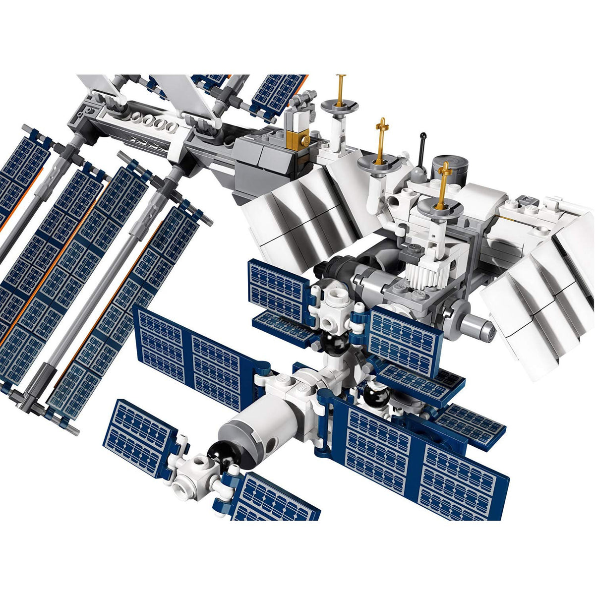 LEGO Ideas 21321 solar panels show the station's adjustable array.