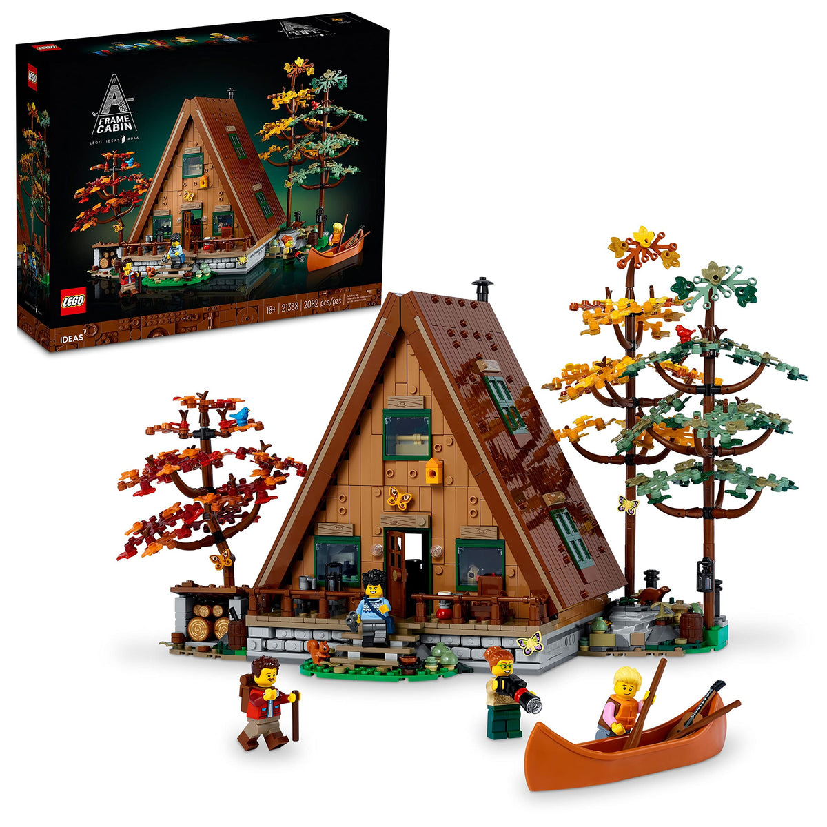 LEGO Ideas A-Frame Cabin exterior for stylish home display and retro charm.