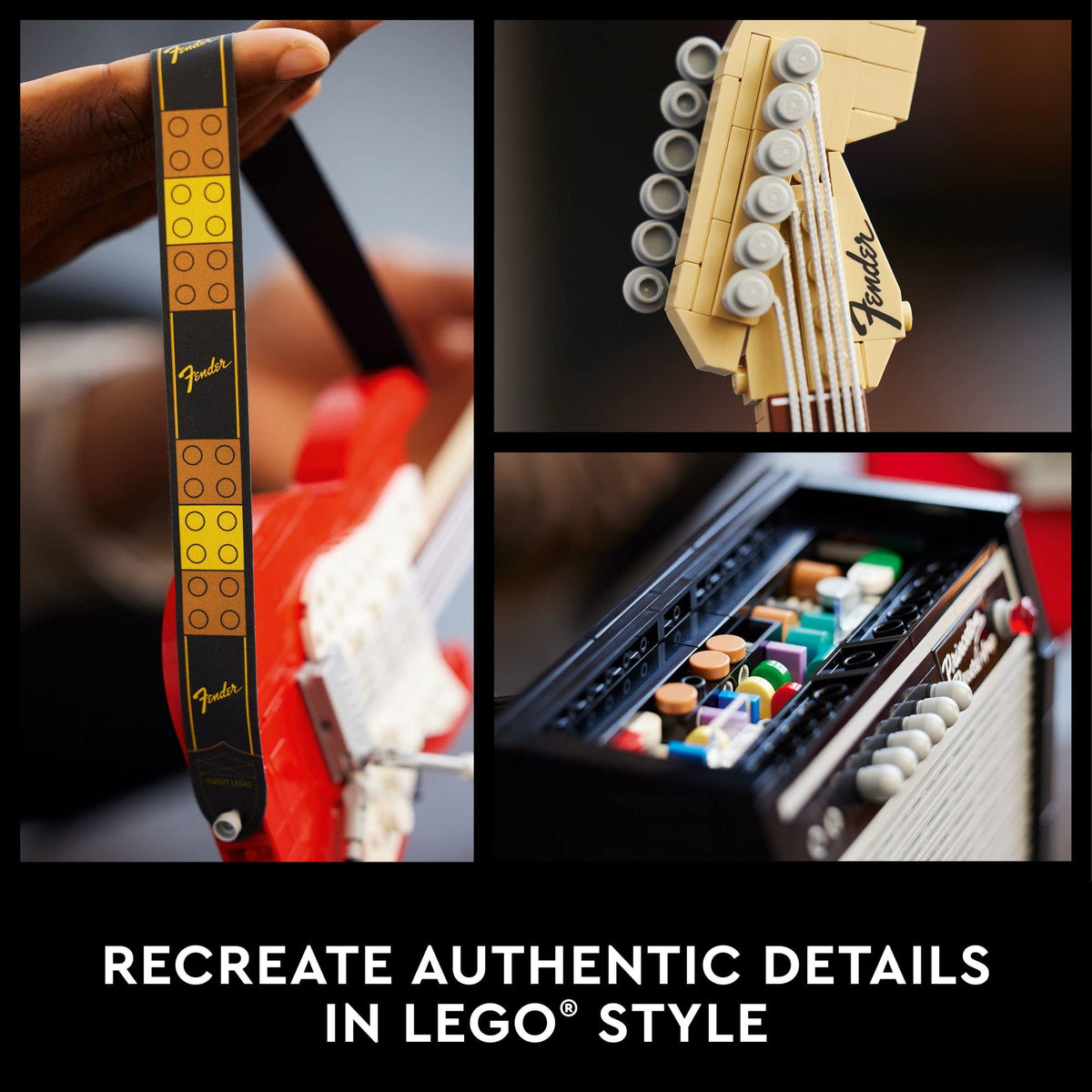 Rubber cables connect guitar and amp for authentic tinkering feel.