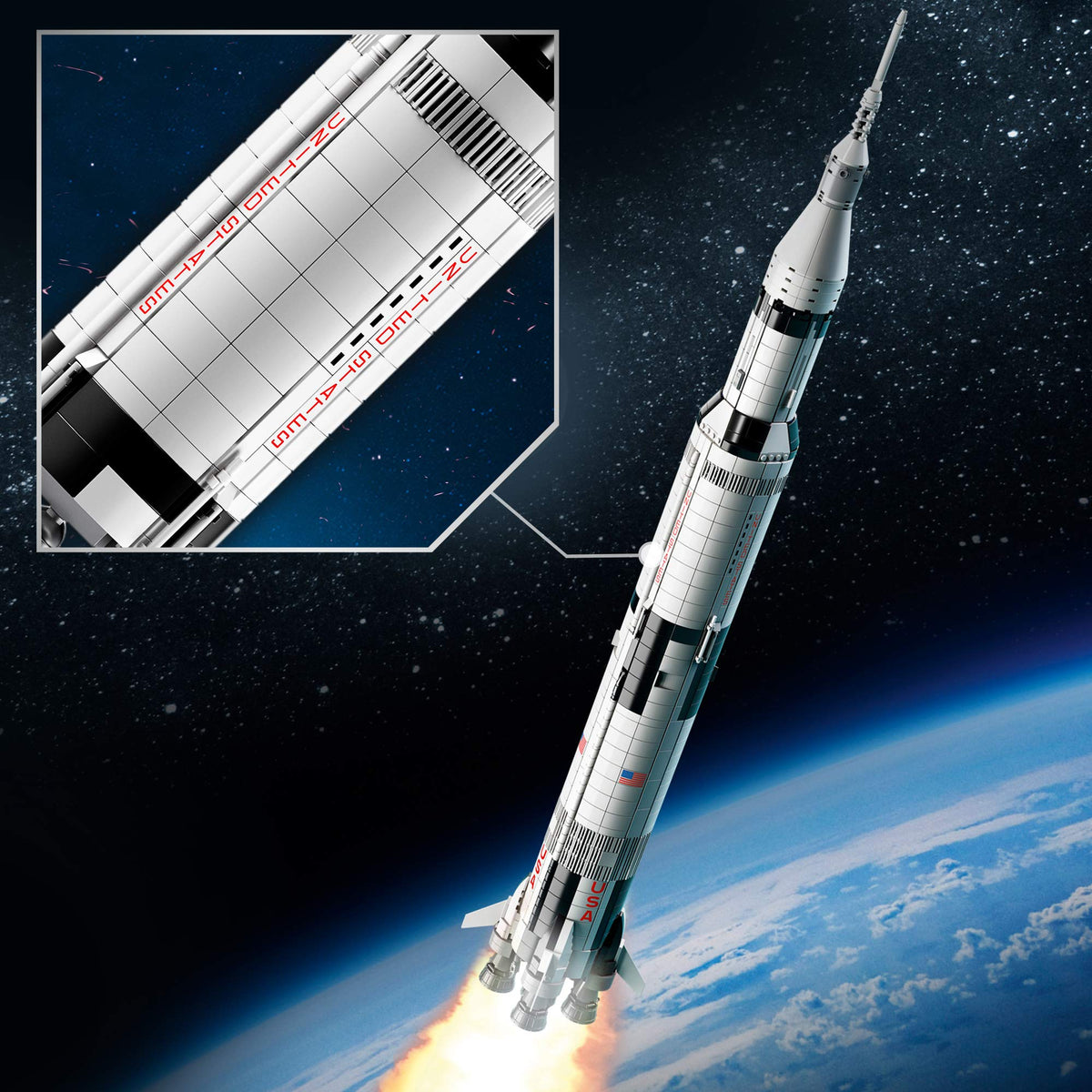 LEGO Ideas Apollo Saturn V moon site with astronauts for collectible scenes