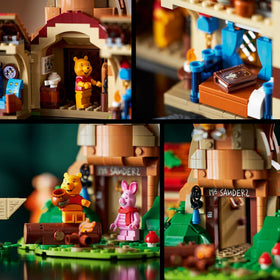 LEGO Ideas Pooh balloon and bees scene, adds playful ambience.