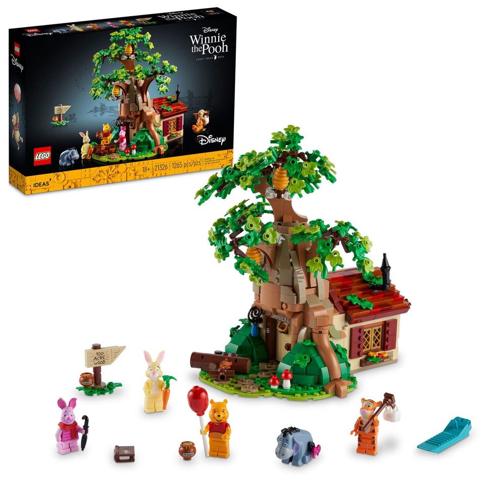LEGO Ideas Winnie the Pooh house front view for elegant display.