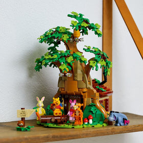 LEGO Ideas Pooh house back opening, easy access to interior details.
