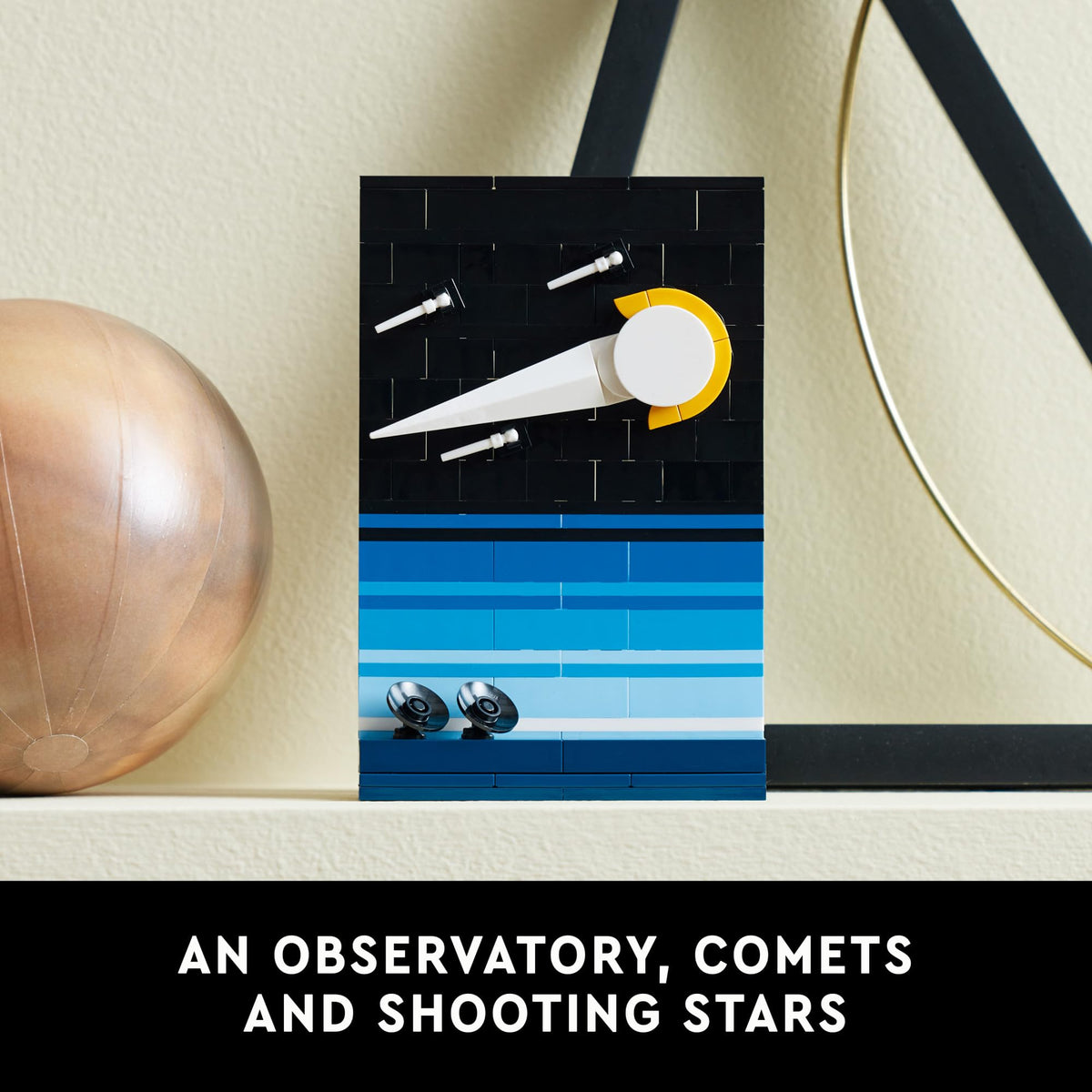 LEGO Ideas Space Age lunar eclipse postcard enhances decor and conversation.