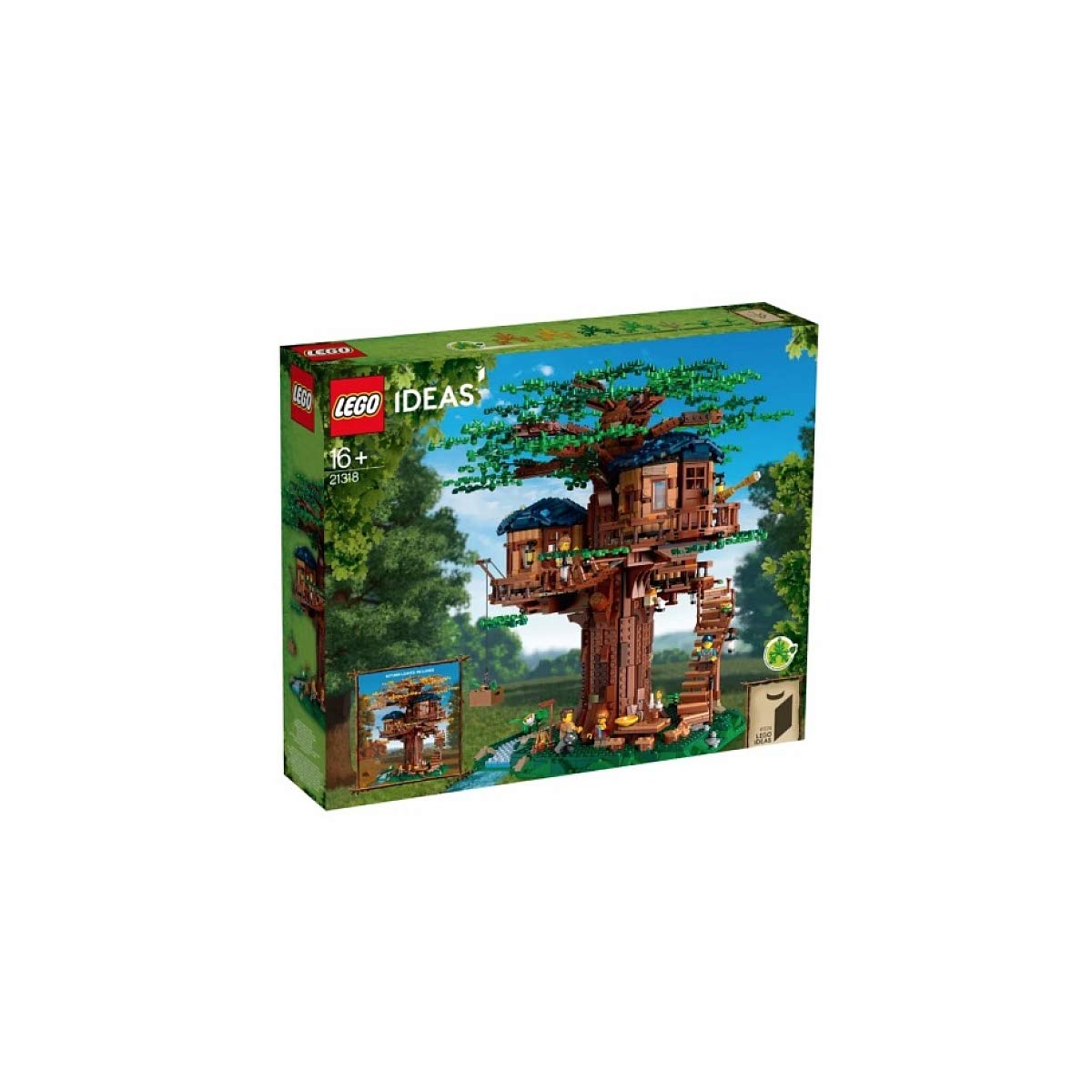 LEGO Ideas Tree House with 3 cabins on a landscape base inspires imaginative play.