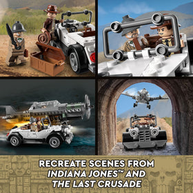 Indiana Jones minifigure with whip from LEGO 77012 for iconic scene reenactment.