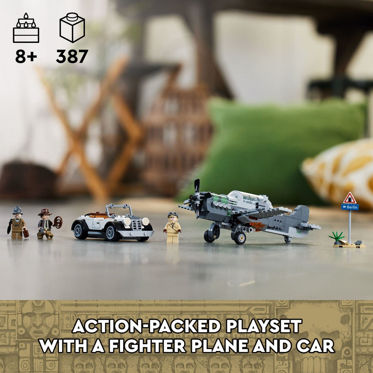 LEGO Indiana Jones 77012 vintage convertible car for treasure-hunt adventures.