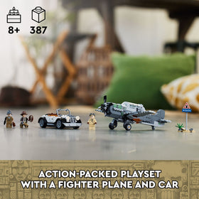 LEGO Indiana Jones 77012 vintage convertible car for treasure-hunt adventures.
