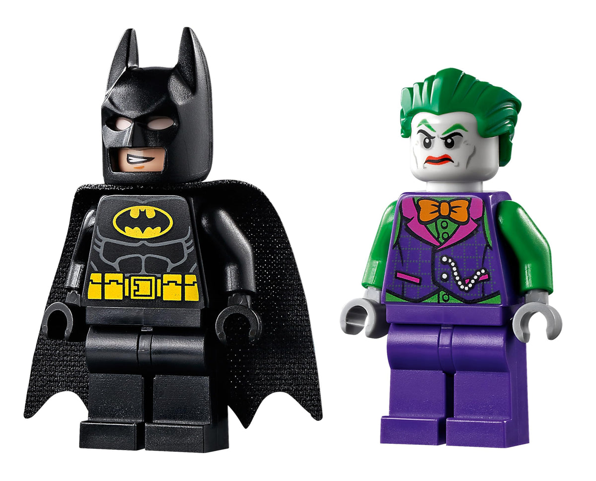 LEGO Joker minifigure in orange bow tie with crowbar for dramatic scenes