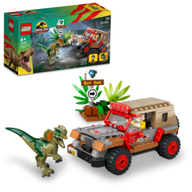 LEGO Jurassic Park Dilophosaurus Ambush dino figure for imaginative dinosaur play.