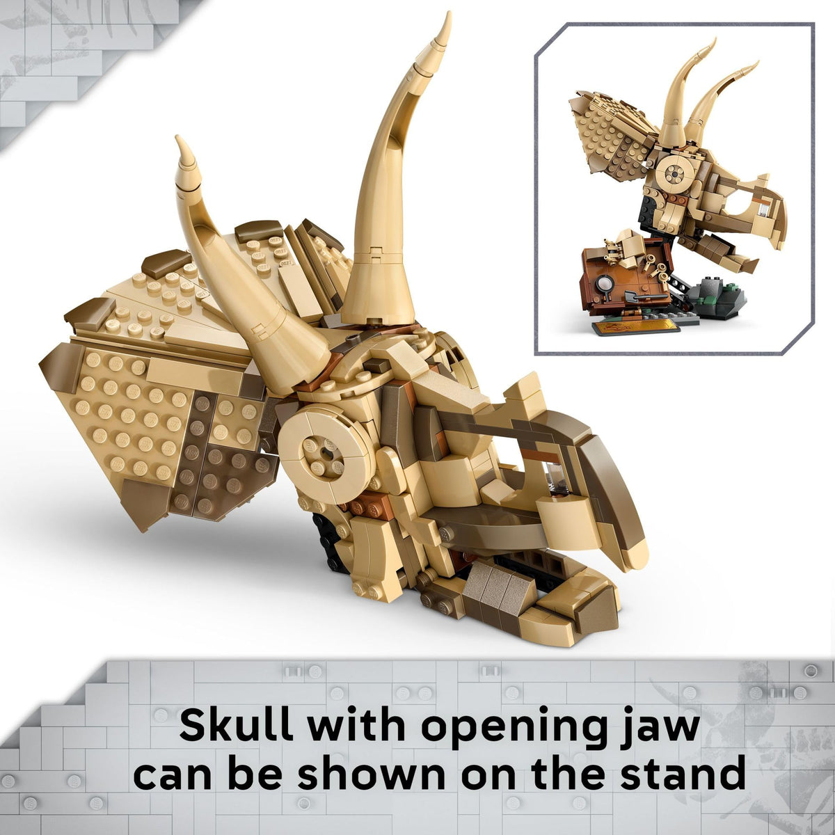 LEGO Jurassic World amber mosquito piece adds authentic fossil detail.