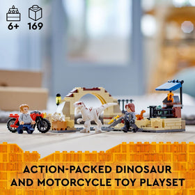 LEGO Jurassic World Owen Grady and Rainn Delacourt minifigures in action-ready poses
