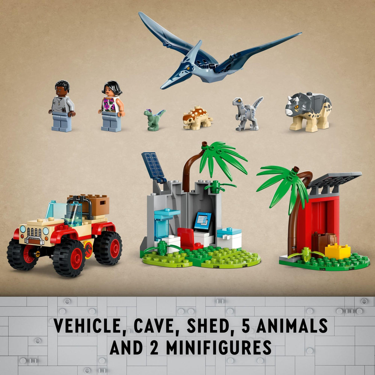 LEGO Jurassic World cave wall adds realistic building and exploration scenes