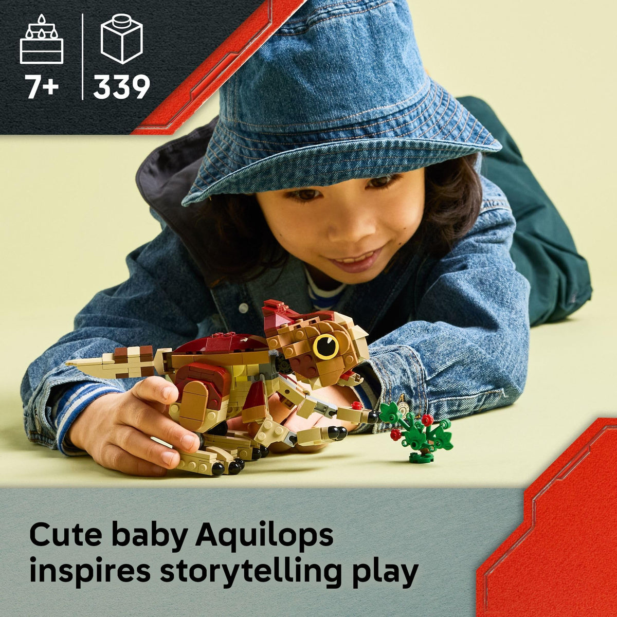 Dolores Aquilops head is movable for dynamic feeding and posing adventures.
