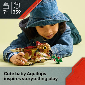 Dolores Aquilops head is movable for dynamic feeding and posing adventures.