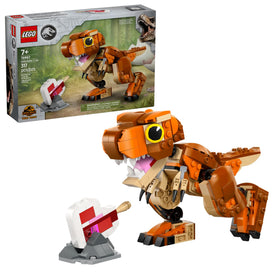 LEGO Jurassic World Little Eatie T rex with movable jaw for dynamic play.