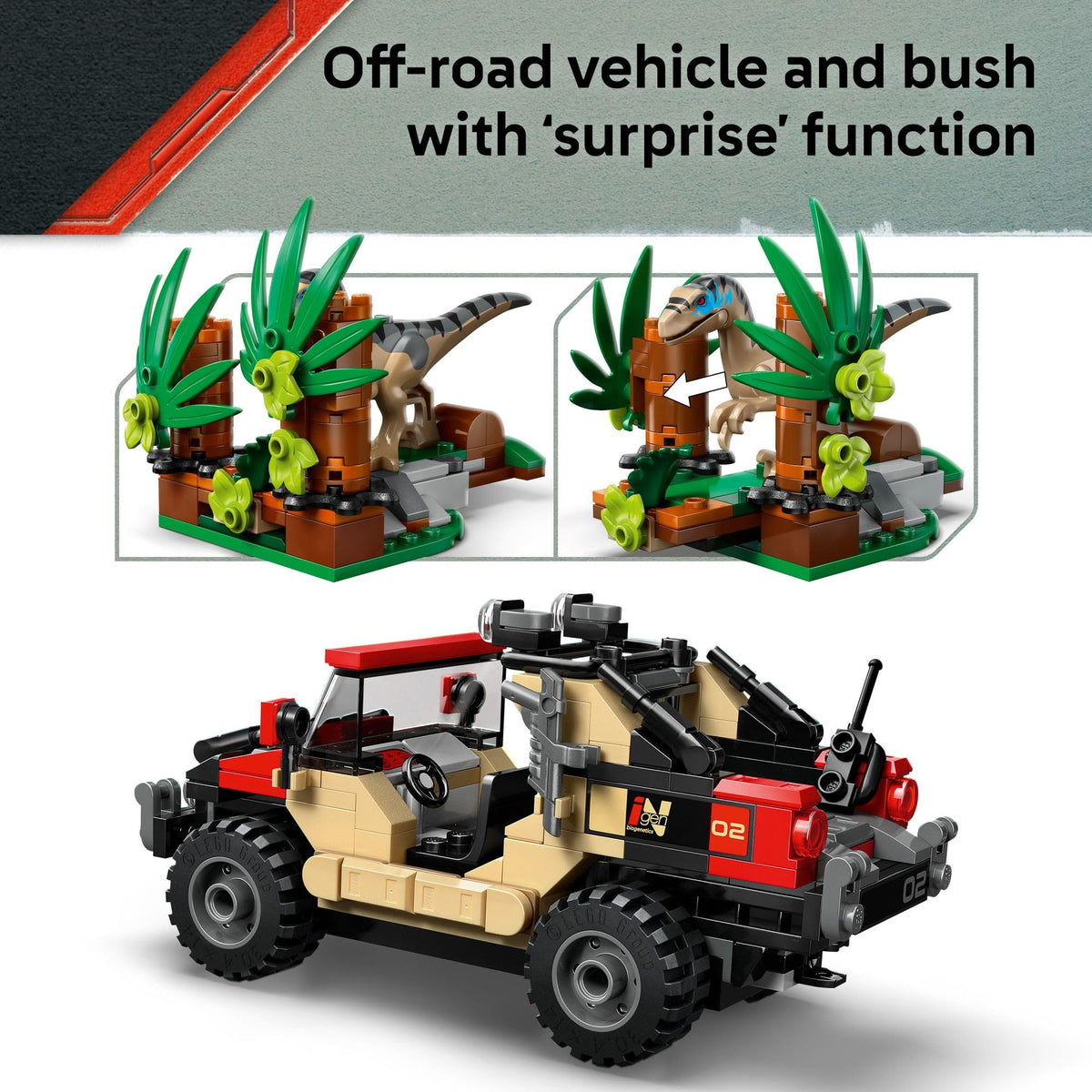 LEGO Jurassic World minifigures Reuben and Isabella ready for rescue missions