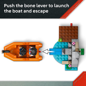 LEGO Jurassic World boat launcher and boat enable chase and escape scenarios