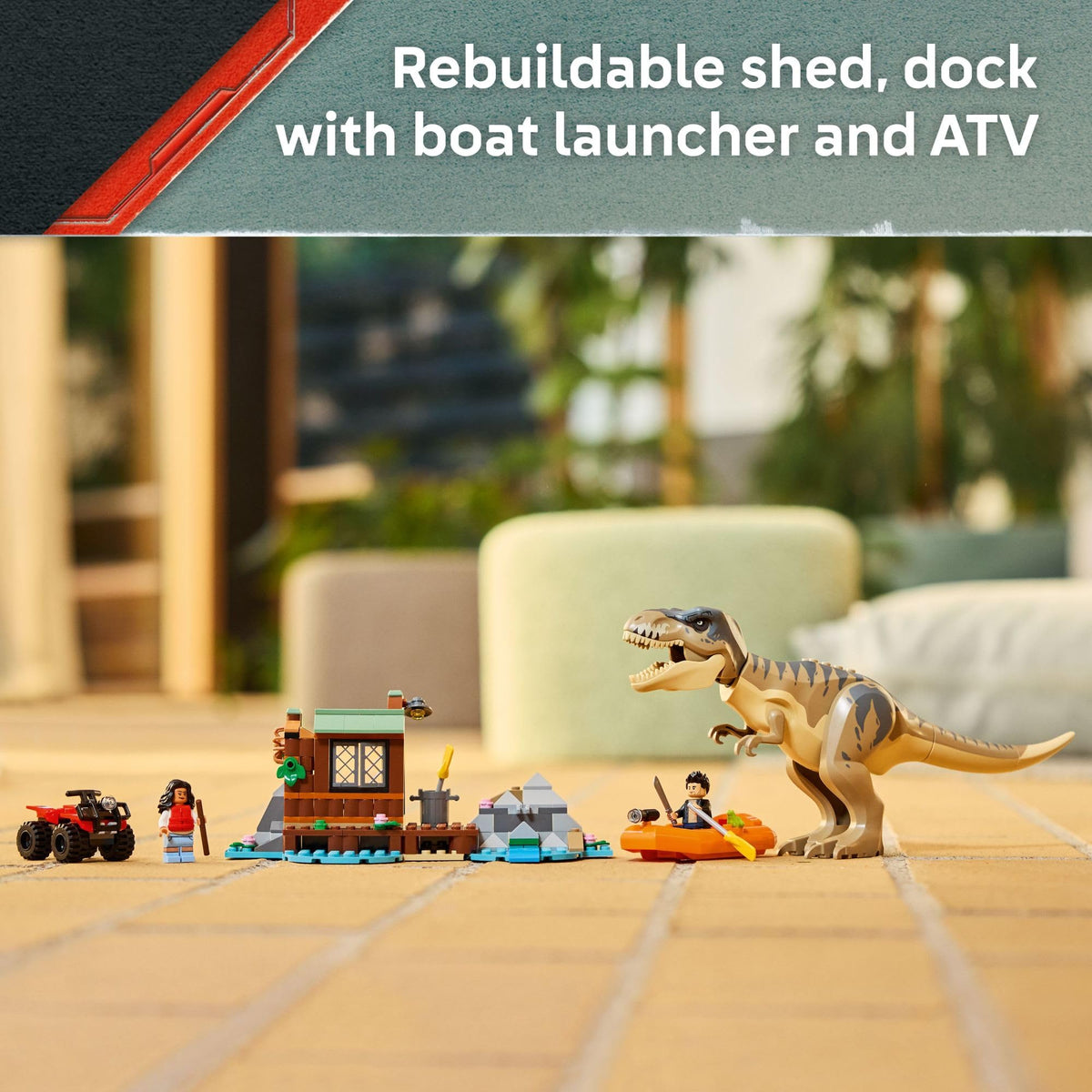 LEGO Jurassic World shed, dock, and play-set details for immersive storytelling