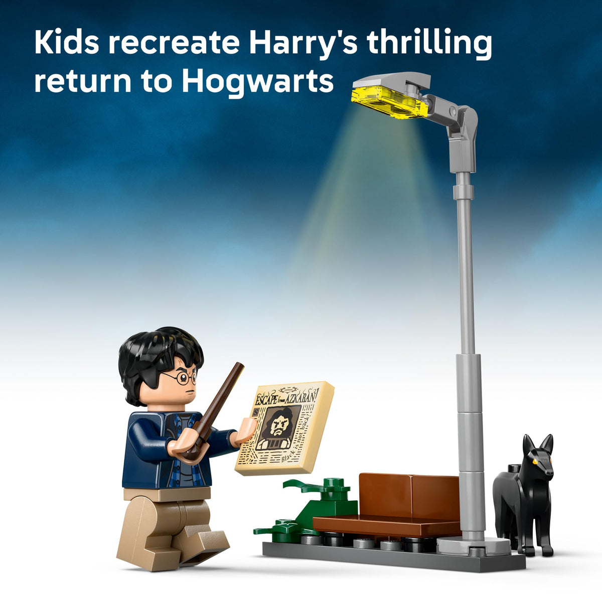 LEGO Knight Bus Harry's trunk with Galleon and Hogwarts letter for storytelling