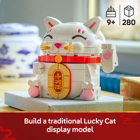 LEGO Lucky Cat detailed face adds authentic charm to Chinese New Year displays.