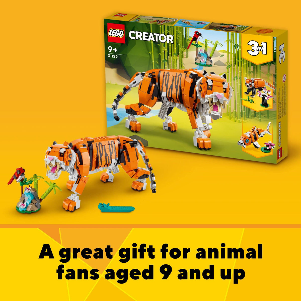 LEGO Majestic 3in1 building experience: three animals from one set.