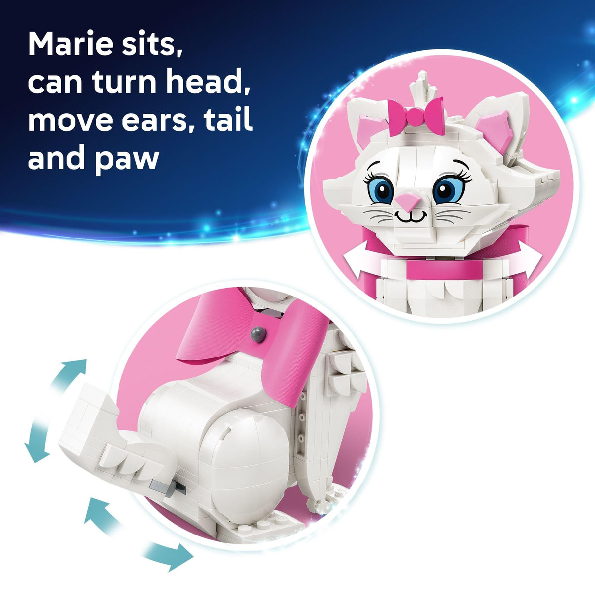 Blue brush and other accessories with Marie for creative play and grooming scenes.