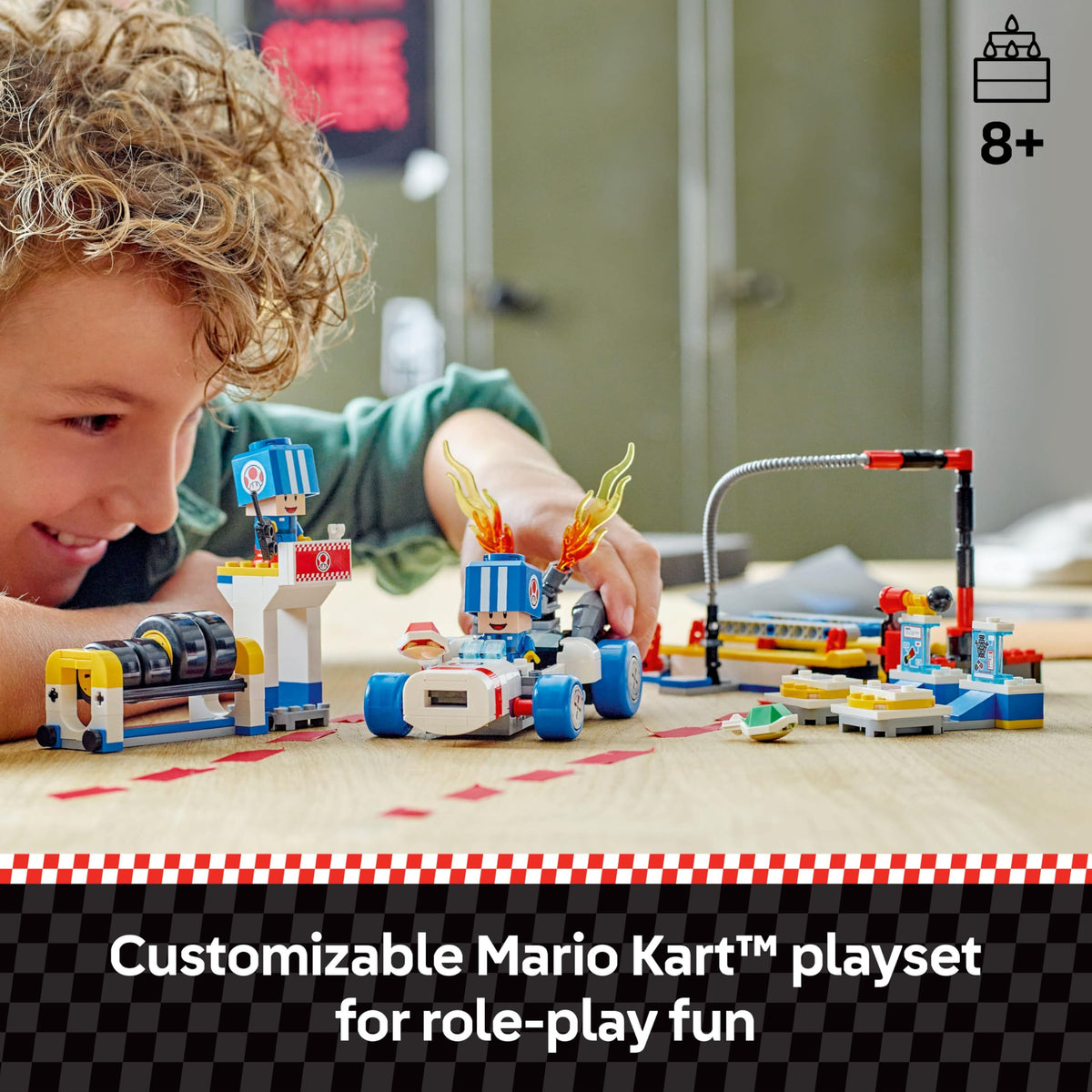 B Dasher kart with shell shooter enhances pretend racing action.