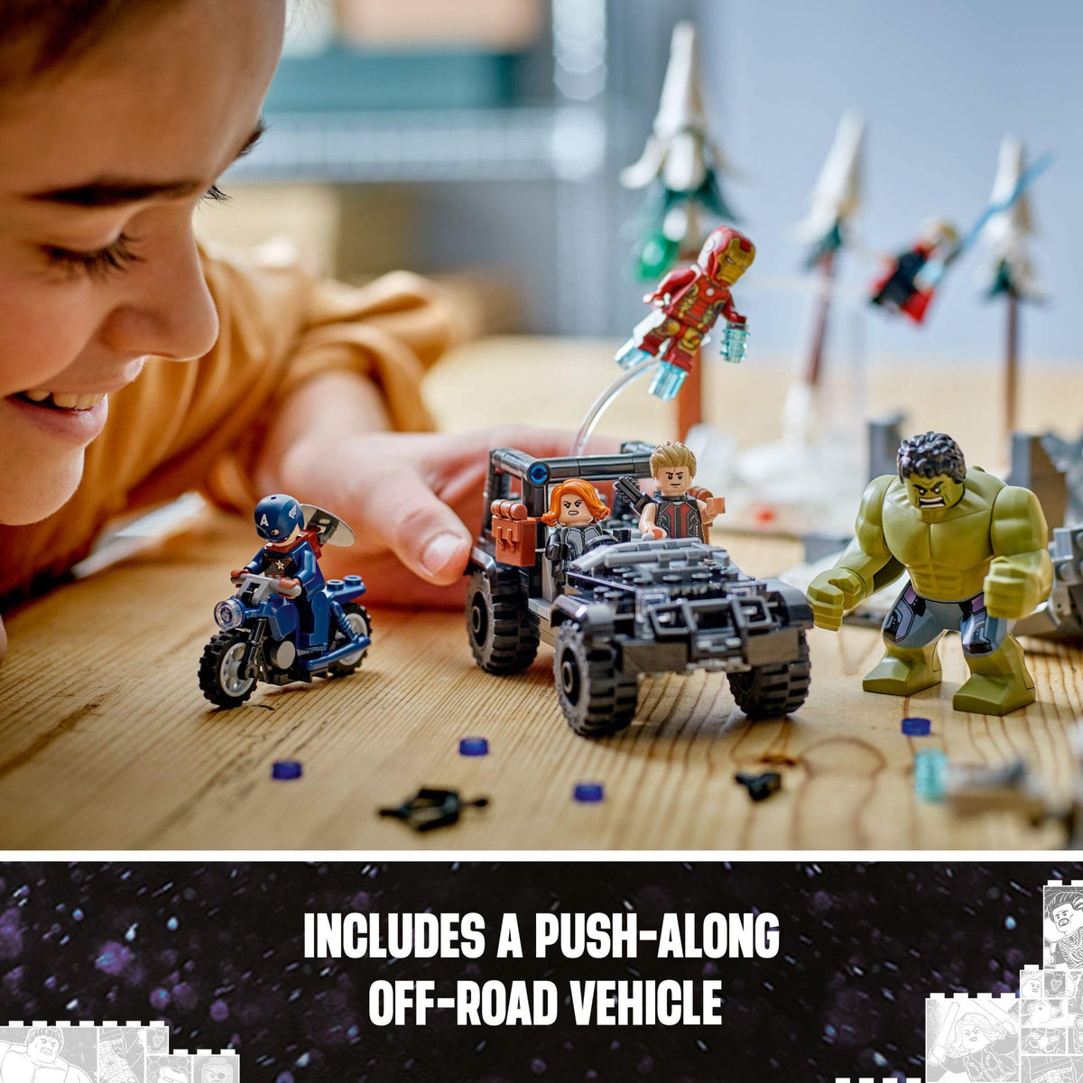 LEGO Marvel Avengers Age of Ultron off-road vehicle for dynamic chase scenes