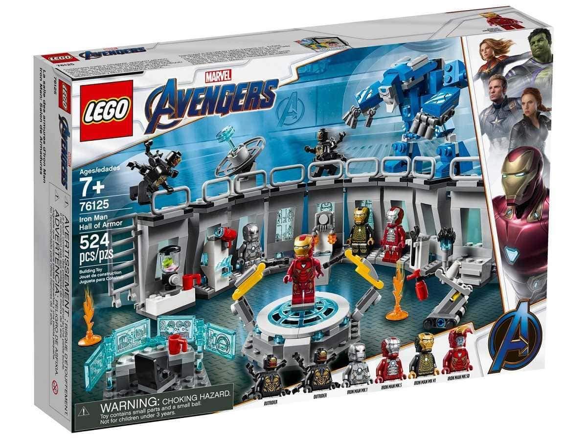 LEGO Marvel Avengers Iron Man Hall of Armor 76125 with modular setup for creative builds.
