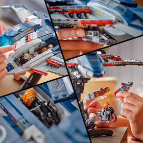 LEGO Marvel Avengers Quinjet weapons storage for organized mission gear.
