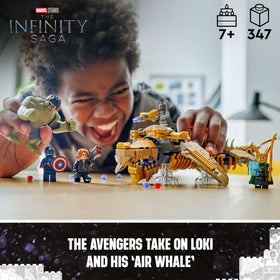 LEGO Marvel Avengers vs Leviathan movable fins model supports dynamic action scenes