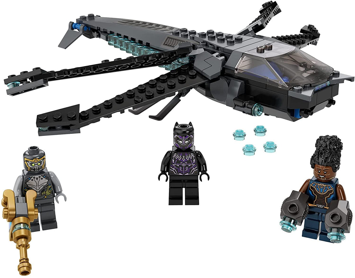 LEGO Marvel Black Panther Dragon Flyer 76186 wings extended for dynamic action poses