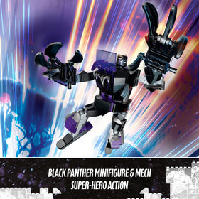 LEGO Marvel Black Panther Mech Armor cockpit opening enables quick minifigure action