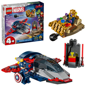 LEGO Marvel Captain America vs Thanos Quinjet ready for action play