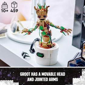 Includes headphones for storytelling versatility with LEGO Marvel Dancing Groot.