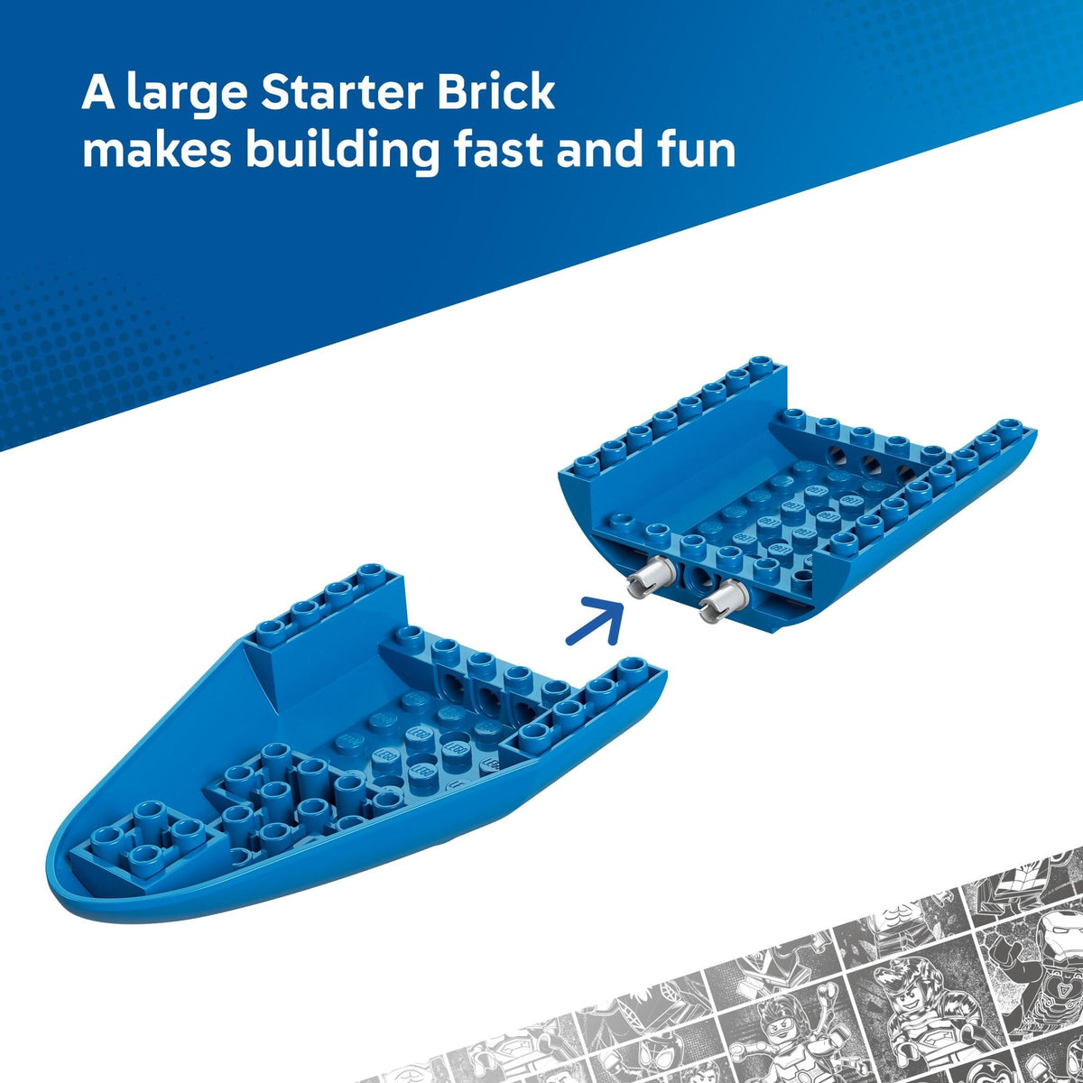 LEGO Marvel Green Goblin ship: dynamic villain craft for exciting battles in pretend play.