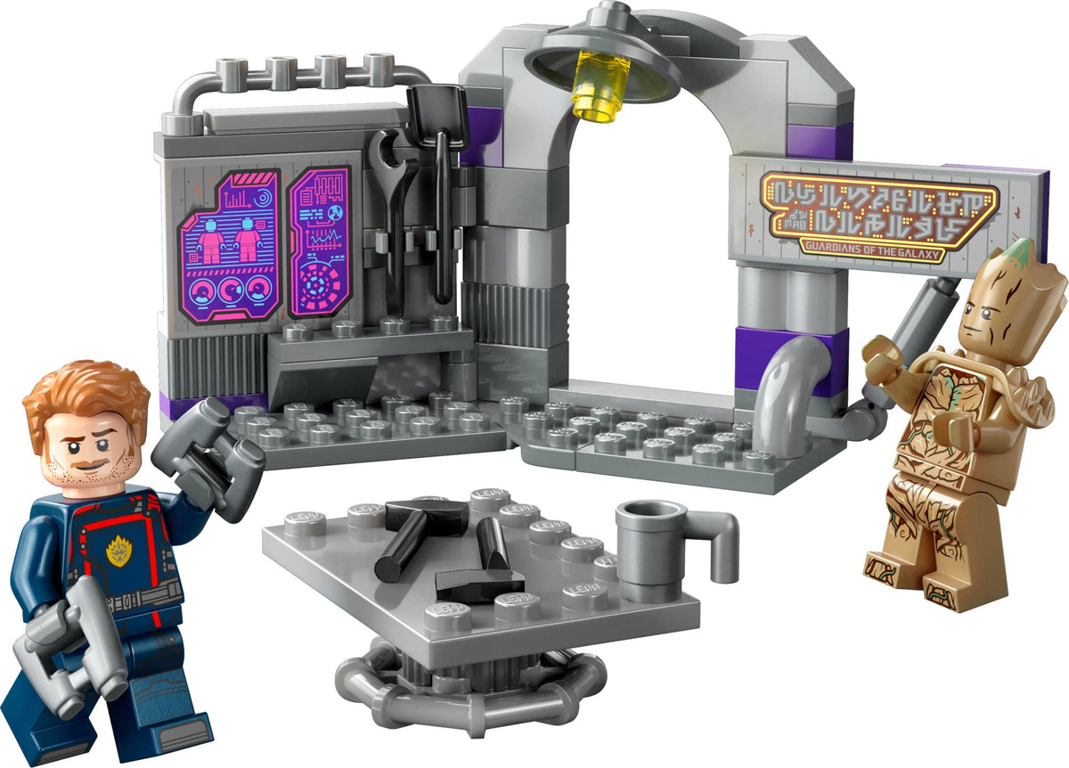 LEGO Guardians HQ buildable base emphasizes tools and planning space.