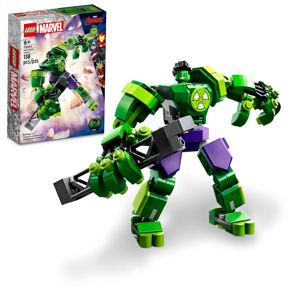 LEGO Marvel Hulk Mech Armor cockpit scene, action play and display.