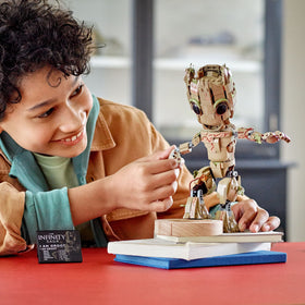 LEGO Marvel I am Groot 76217 nameplate to personalize a collection display.